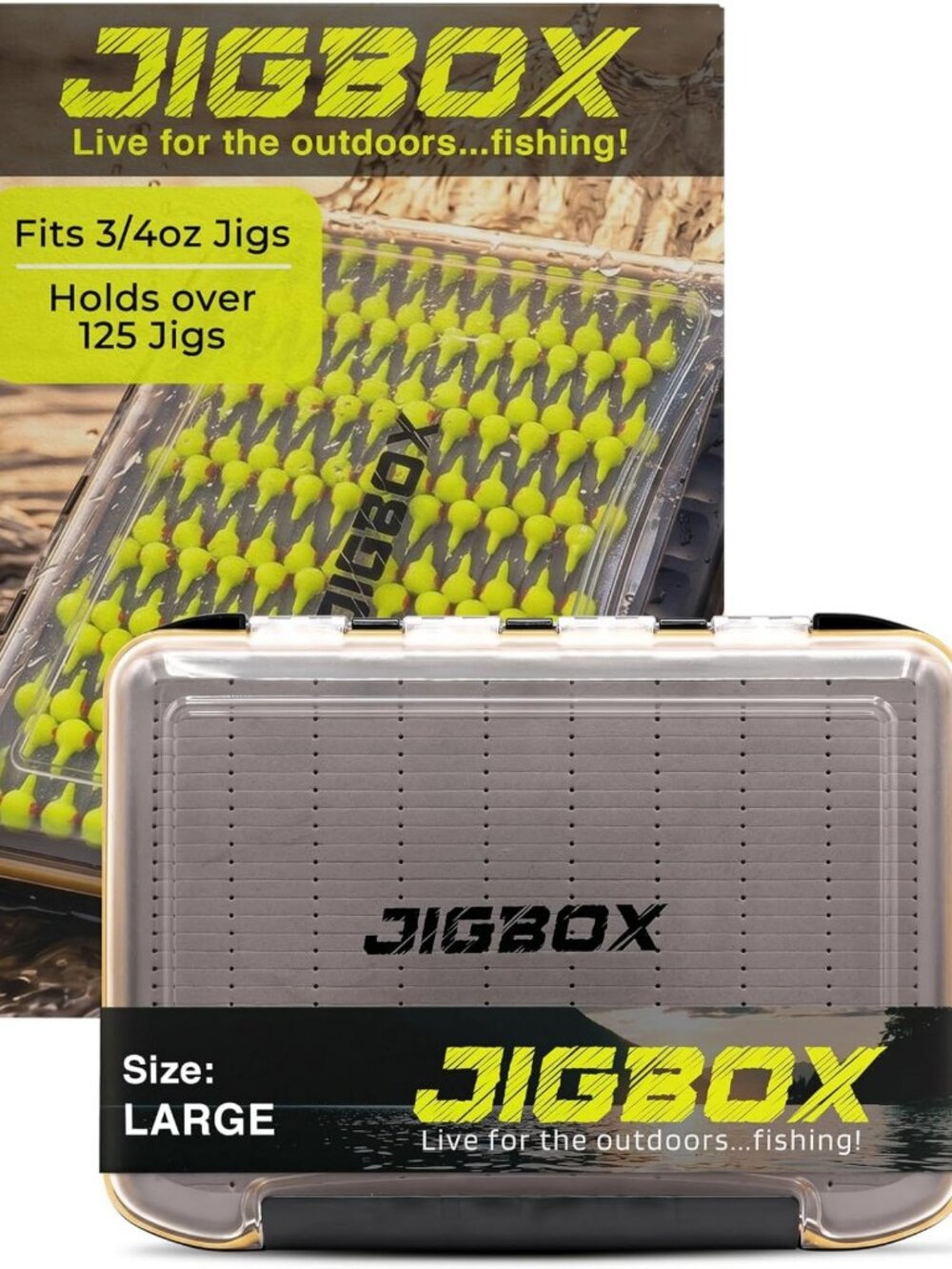 Waterproof Fishing Jig Storage Box - Double-Sided Foam Organizer for Tackle